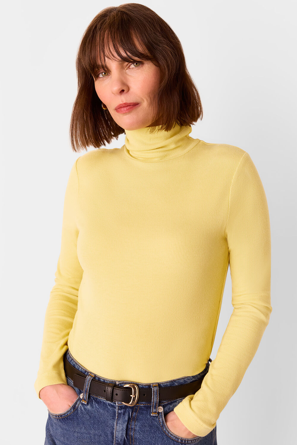 Yellow Essential Ribbed Polo