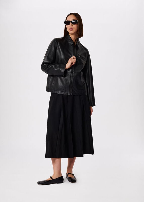 Black Kate Zip Leather Jacket