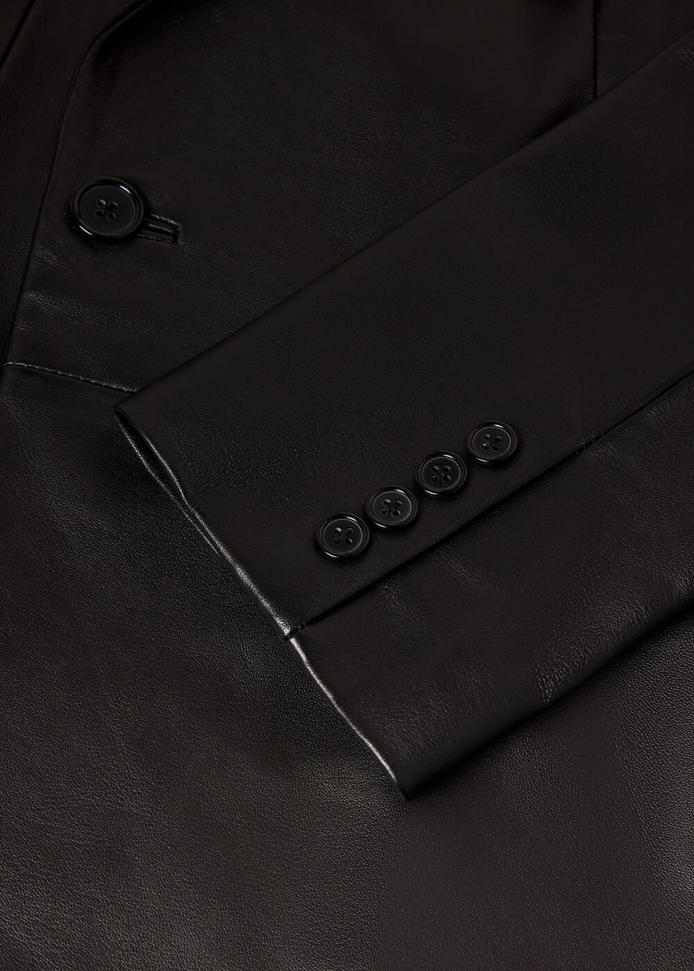 Aliza Waisted Leather Blazer