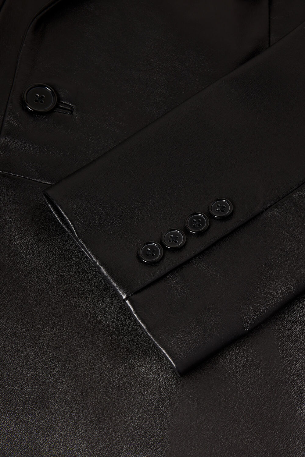 Black Aliza Waisted Leather Blazer