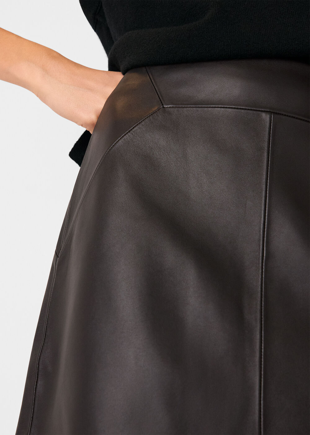 Leather A line Skirt