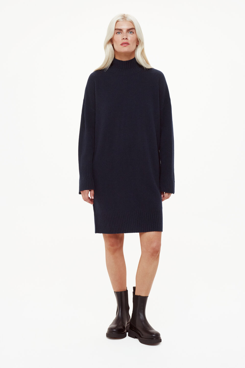 Navy Petite Amelia Wool Sweater Dress