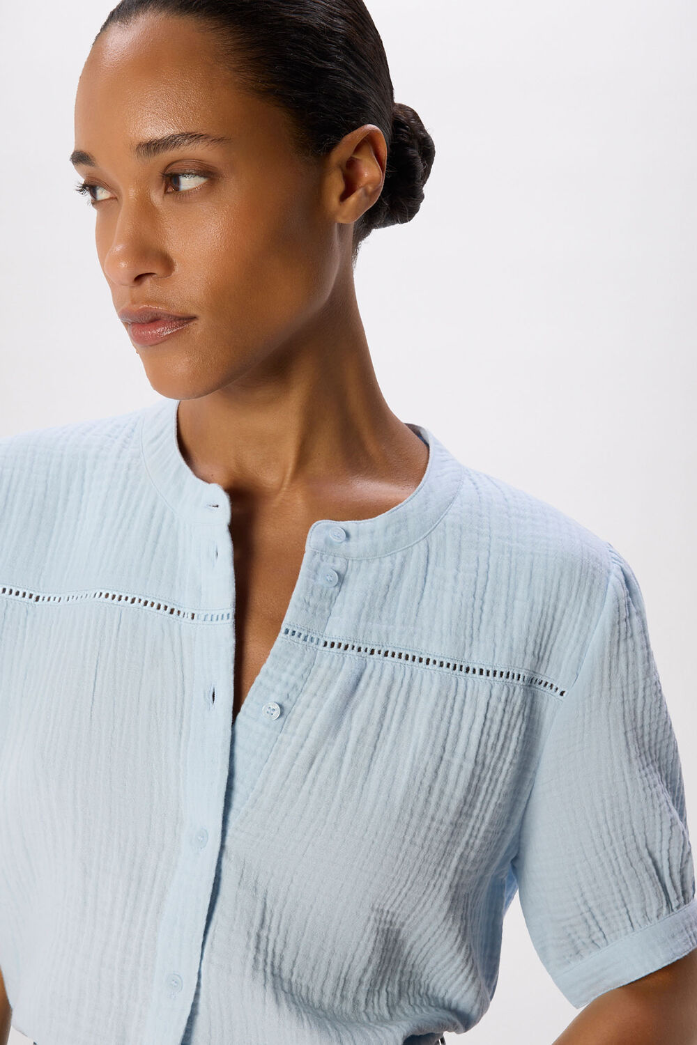 Textured Cotton Frill Top