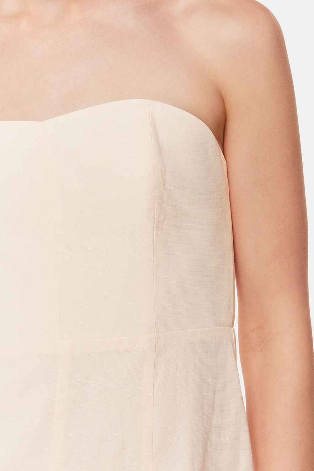 Bandeau Linen Blend Dress