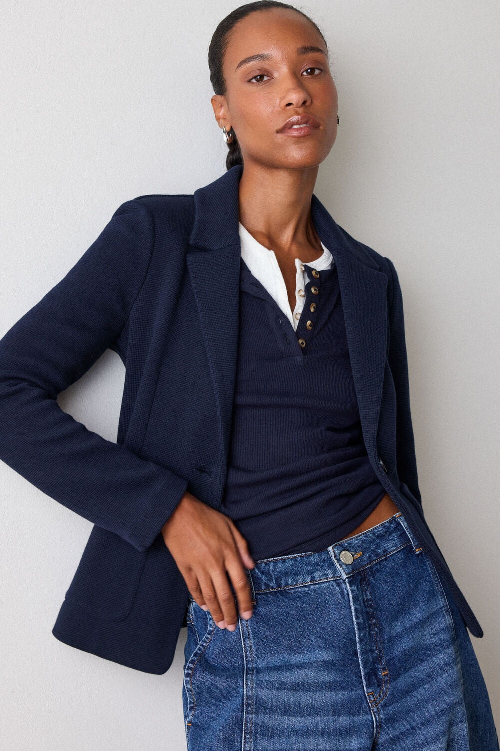 Navy Jersey Jacket