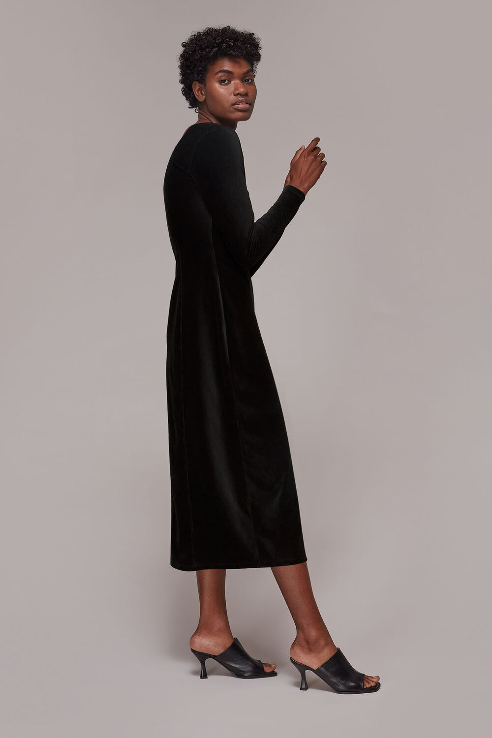 Cord Velvet Bust Detail dress