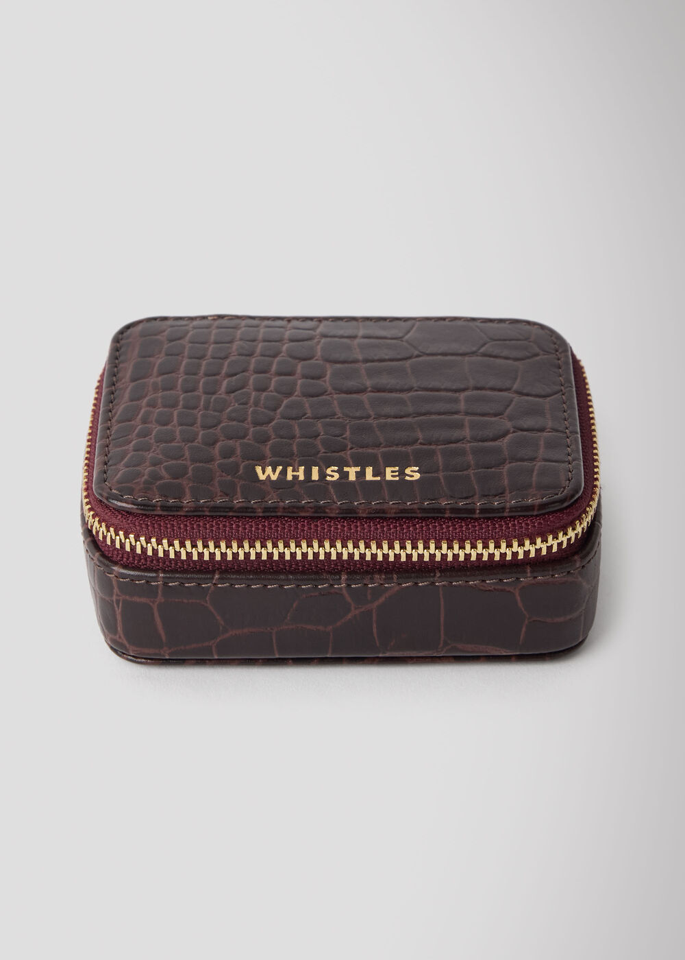 Brown Croc Leather Jewellery Box