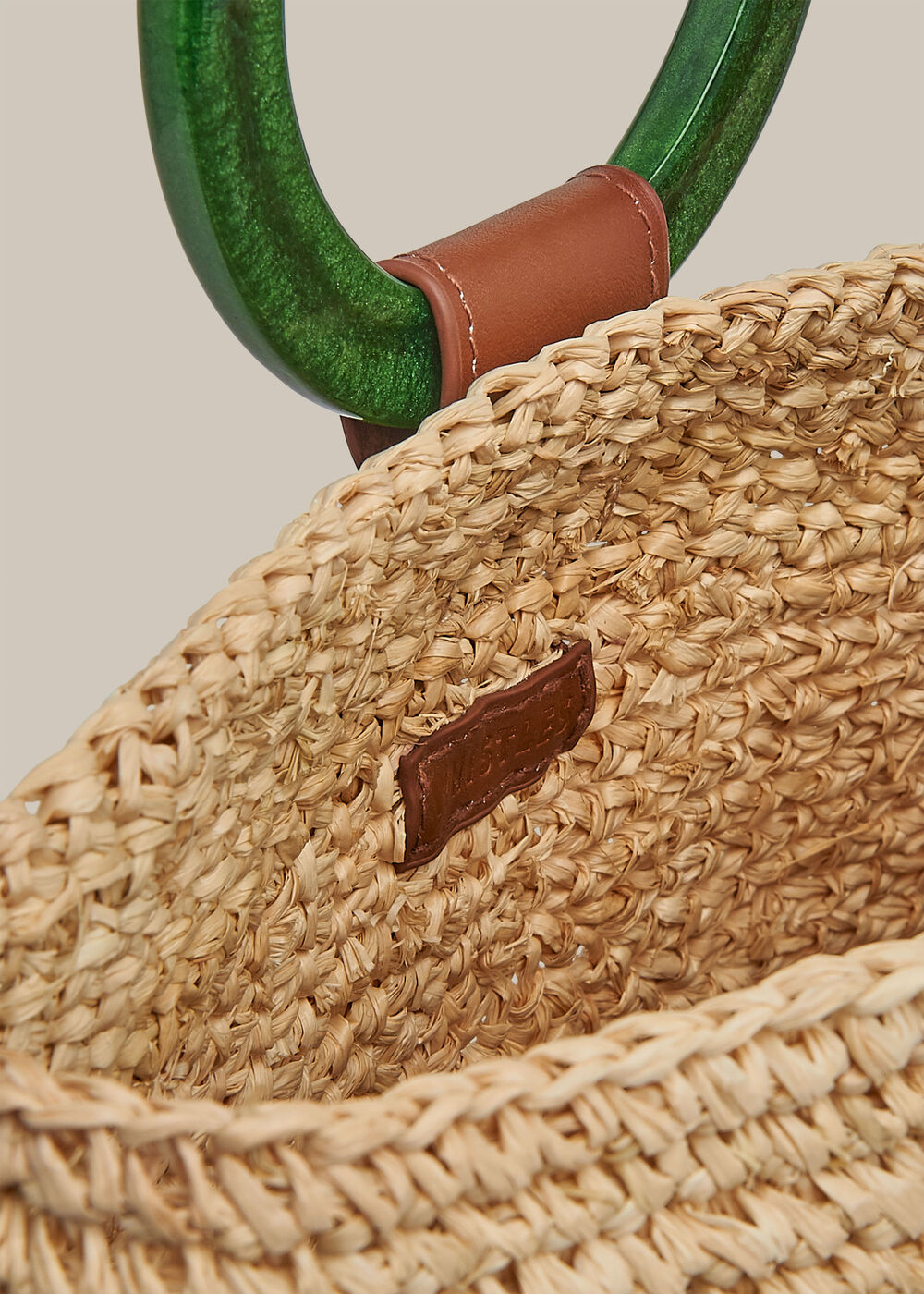 Selby Straw Half Moon Bag