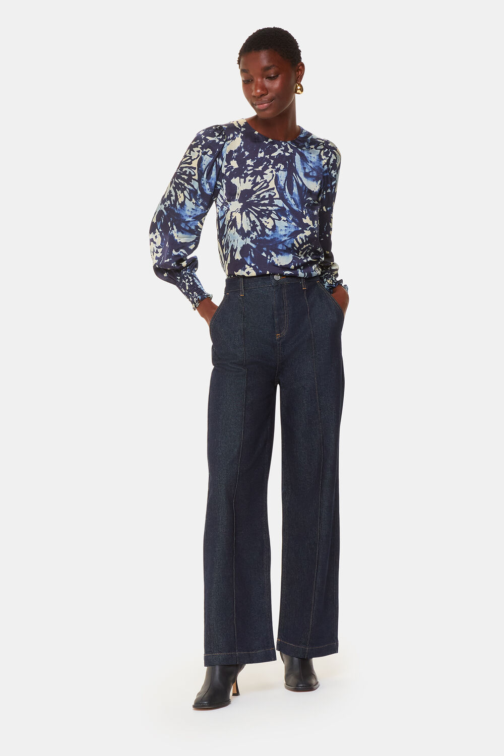 Dazzled Floral Satin Blouse