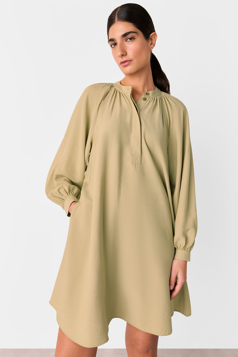 Sage Green Full Volume Gathered Dress