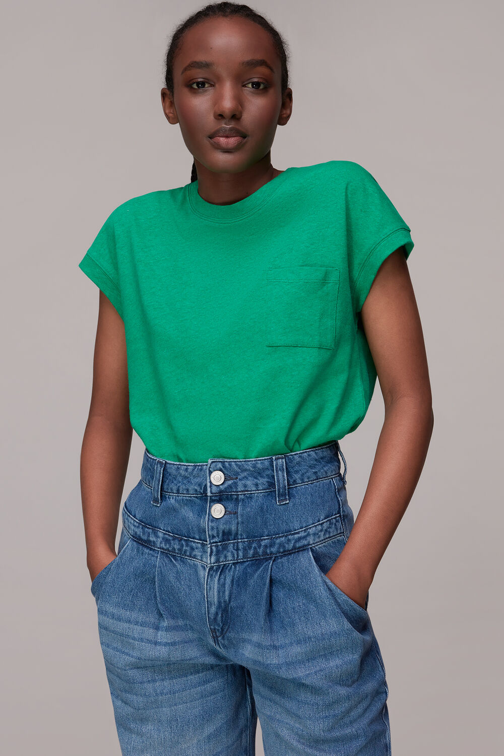 Ember Linen Mix Pocket Tee