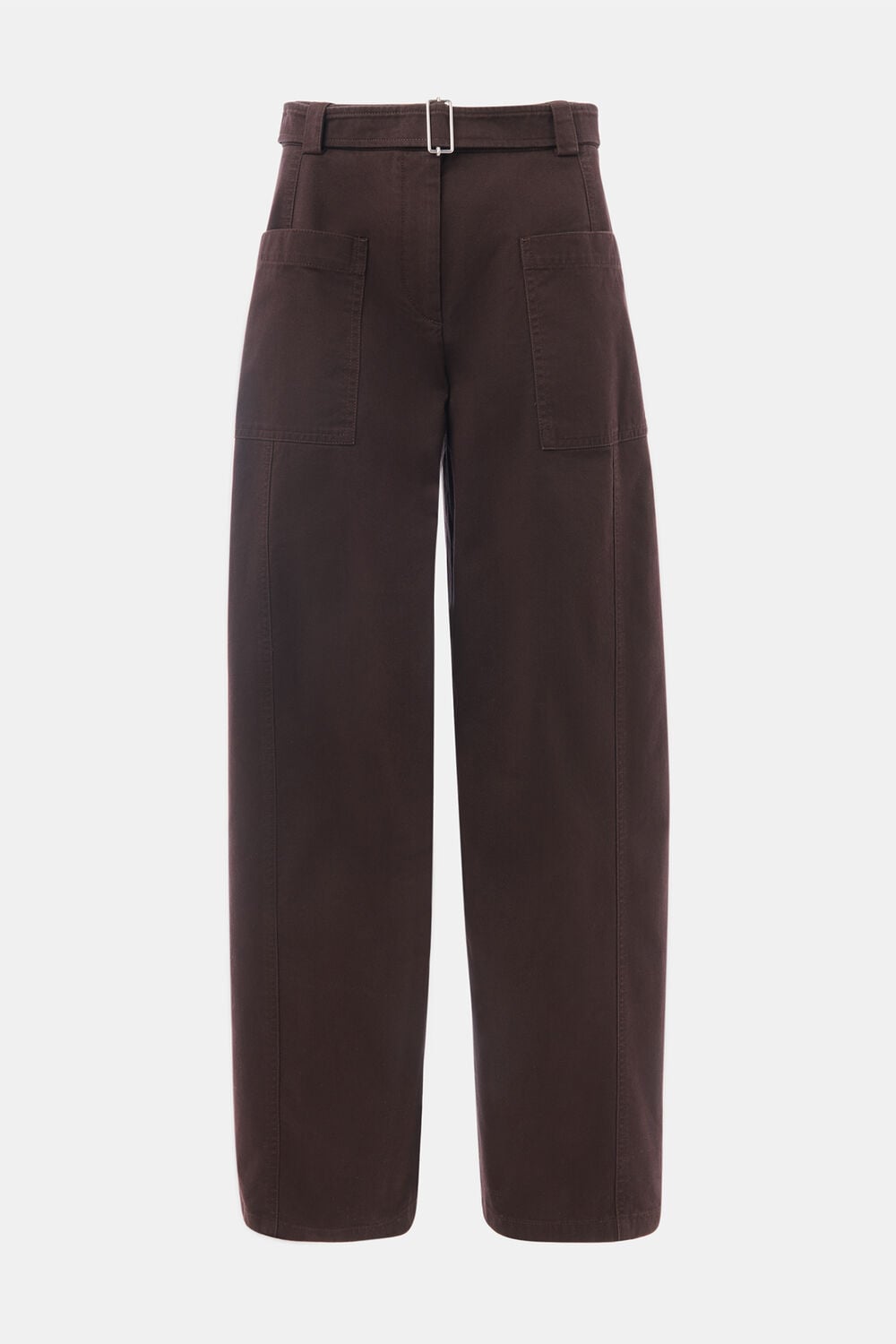 Belted Cotton Barrel Trouser