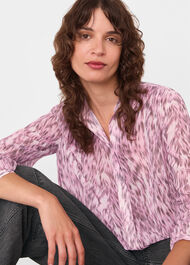 Leopard Pleat Detail Shirt