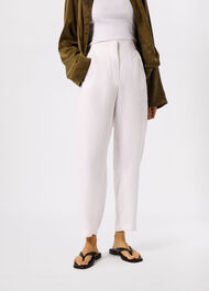 Linen Barrel Leg Trouser