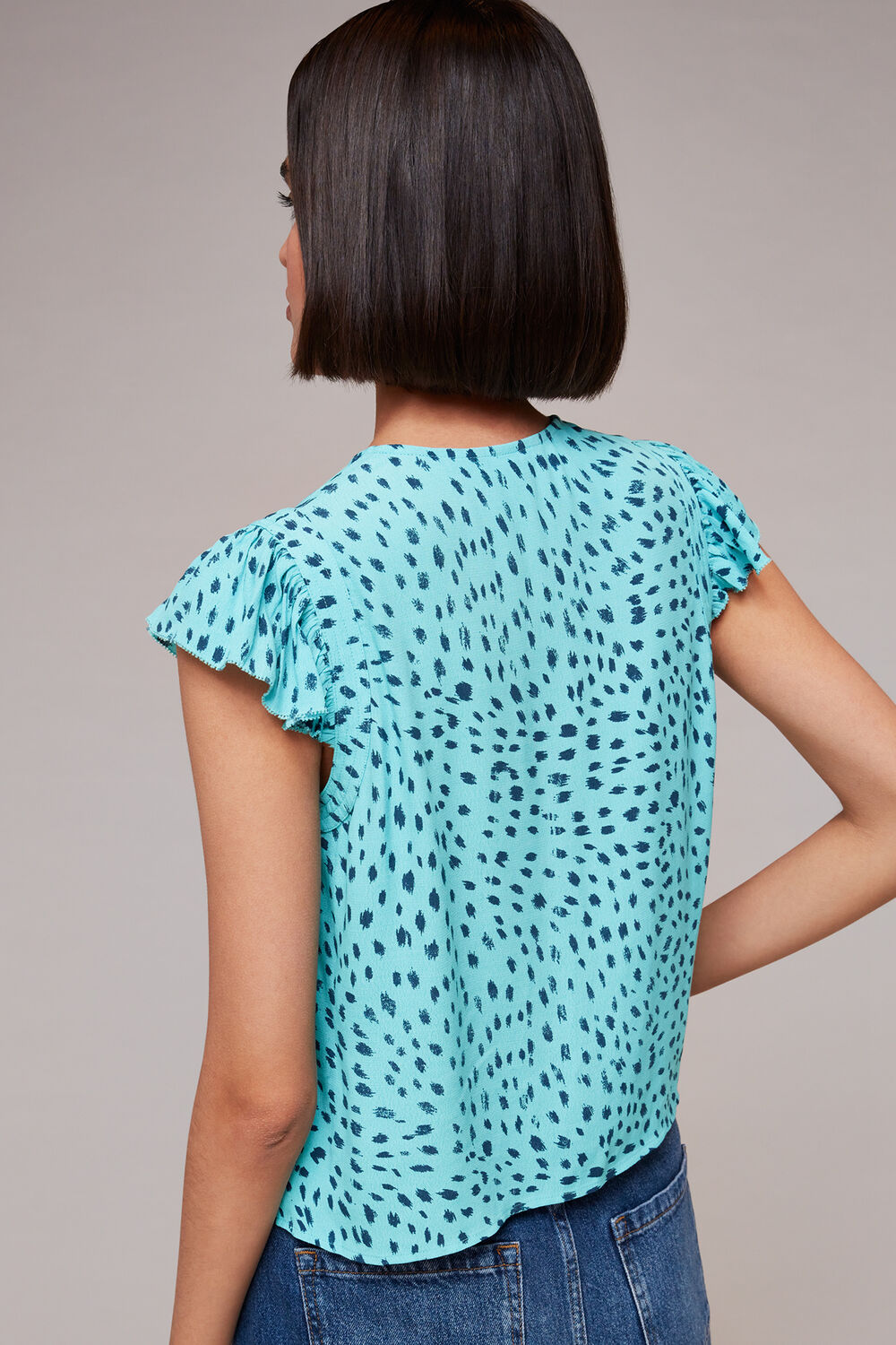 Speckled Spot Frill Top