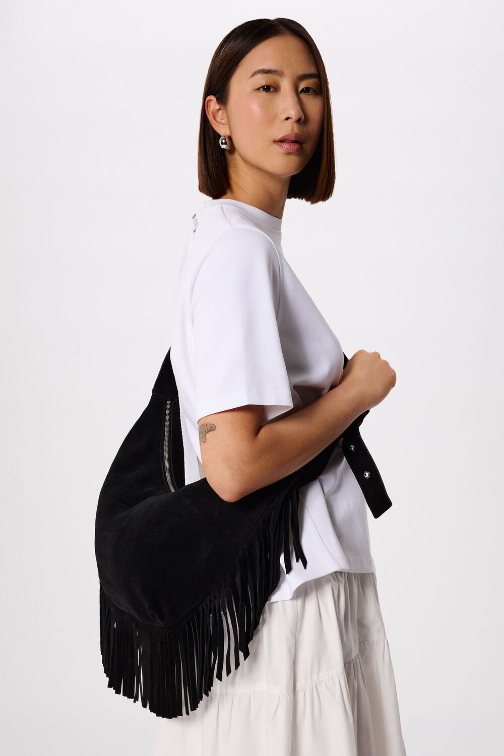 Sia Suede Fringed Bag