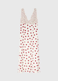 Jacquard Spot Scarf Back Dress