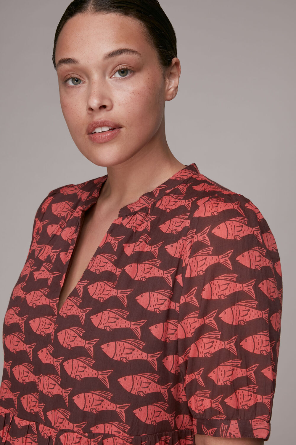 Pisces Print Trapeze Dress