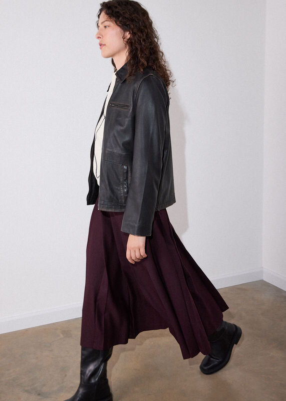 Brown Kate Burnished Leather Jacket