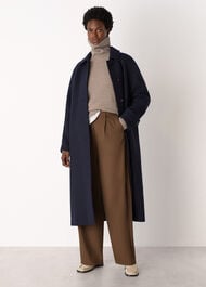 Wool Roll Curved Hem Knit