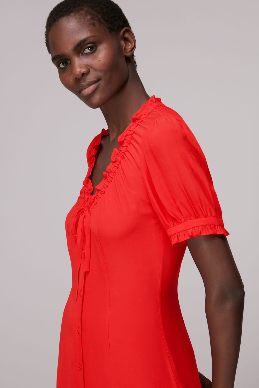 Ada Ruched Detail Midi Dress