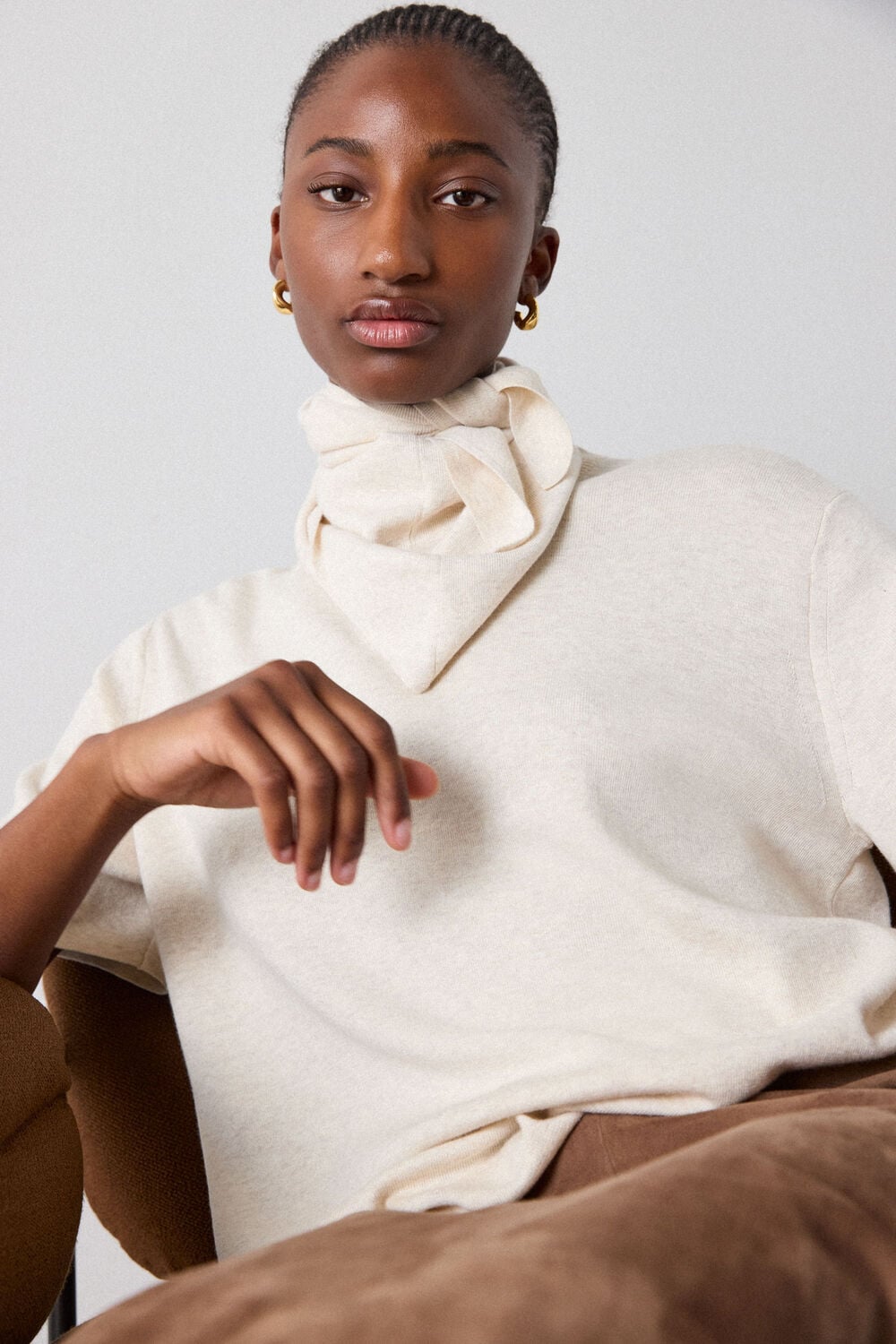 Oatmeal Fine Knit T-Shirt