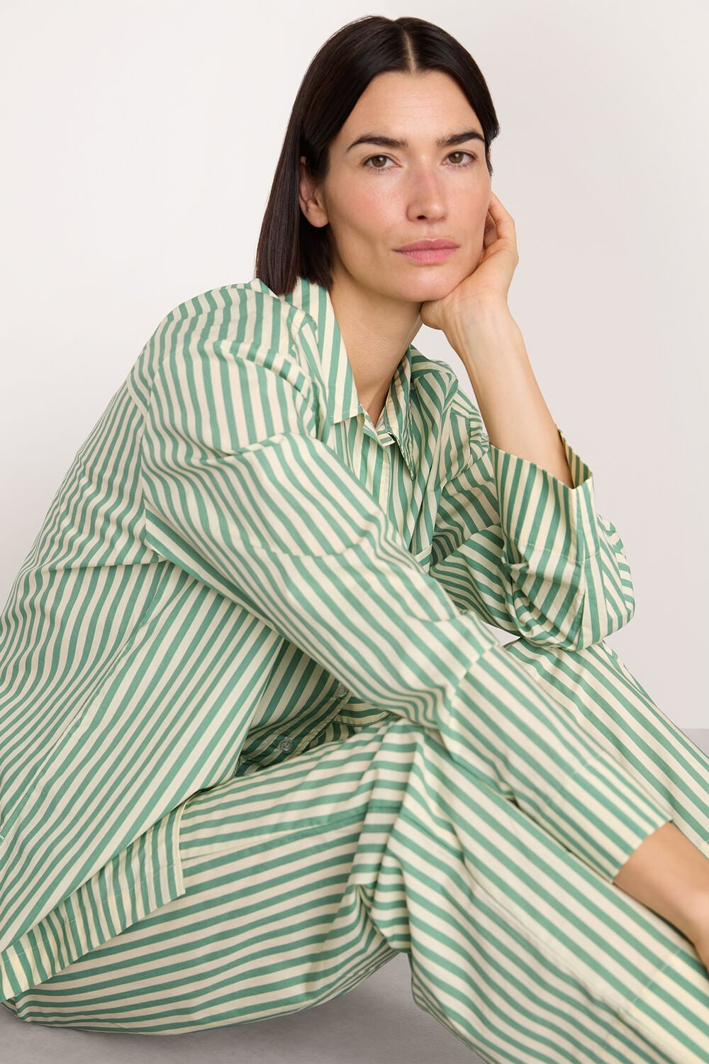 Multicolour Cotton Stripe Pajama Shirt&nbsp;