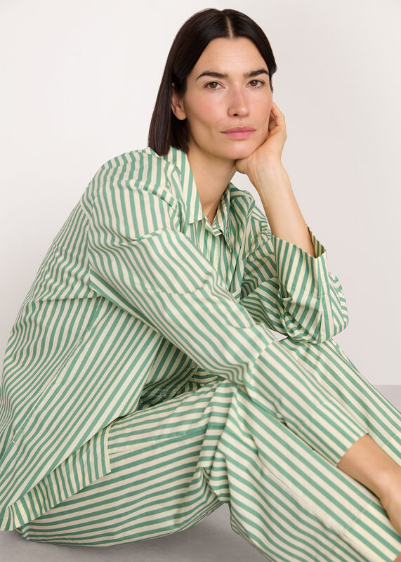 Multicolour Cotton Stripe Pajama Shirt 
