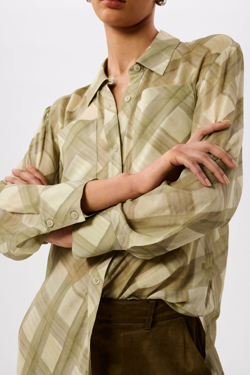 Green Check Sheer Shirt
