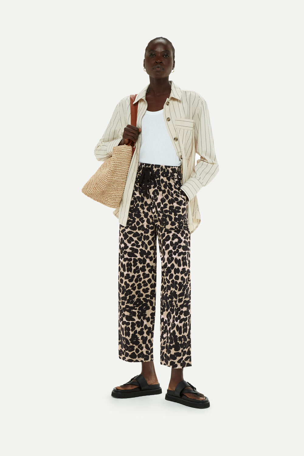 Leopard Spot Poplin Pants&nbsp;