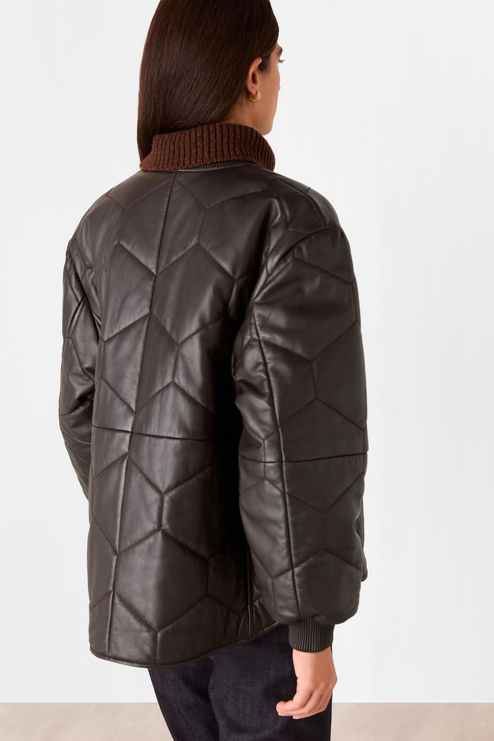 Burgundy Cleo Leather Quilted Jacket