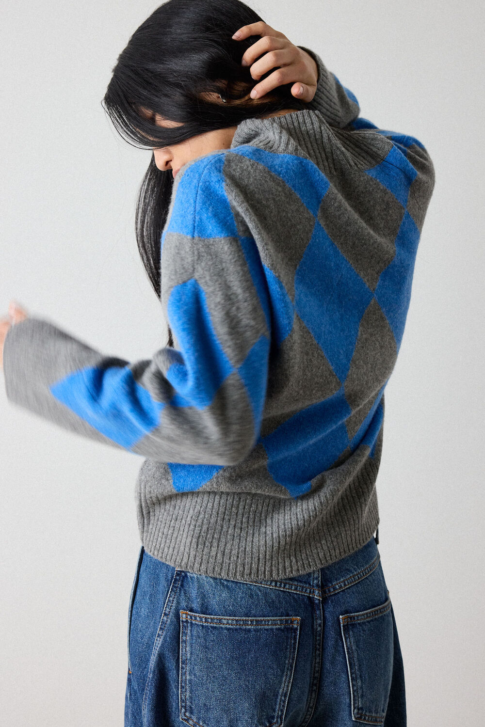 Multicolour Wool Argyle Detail Knit