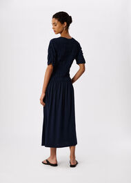 Jersey Shirred Midi Dress