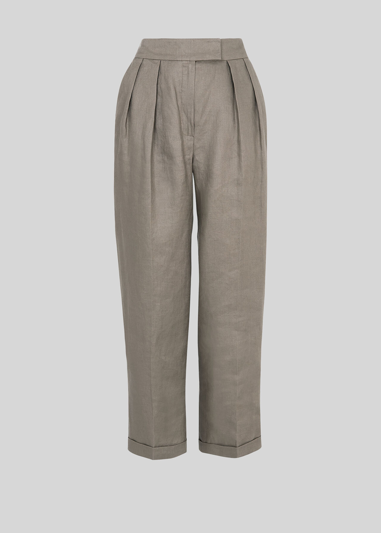 Lydia Linen Pleated Trouser Grey