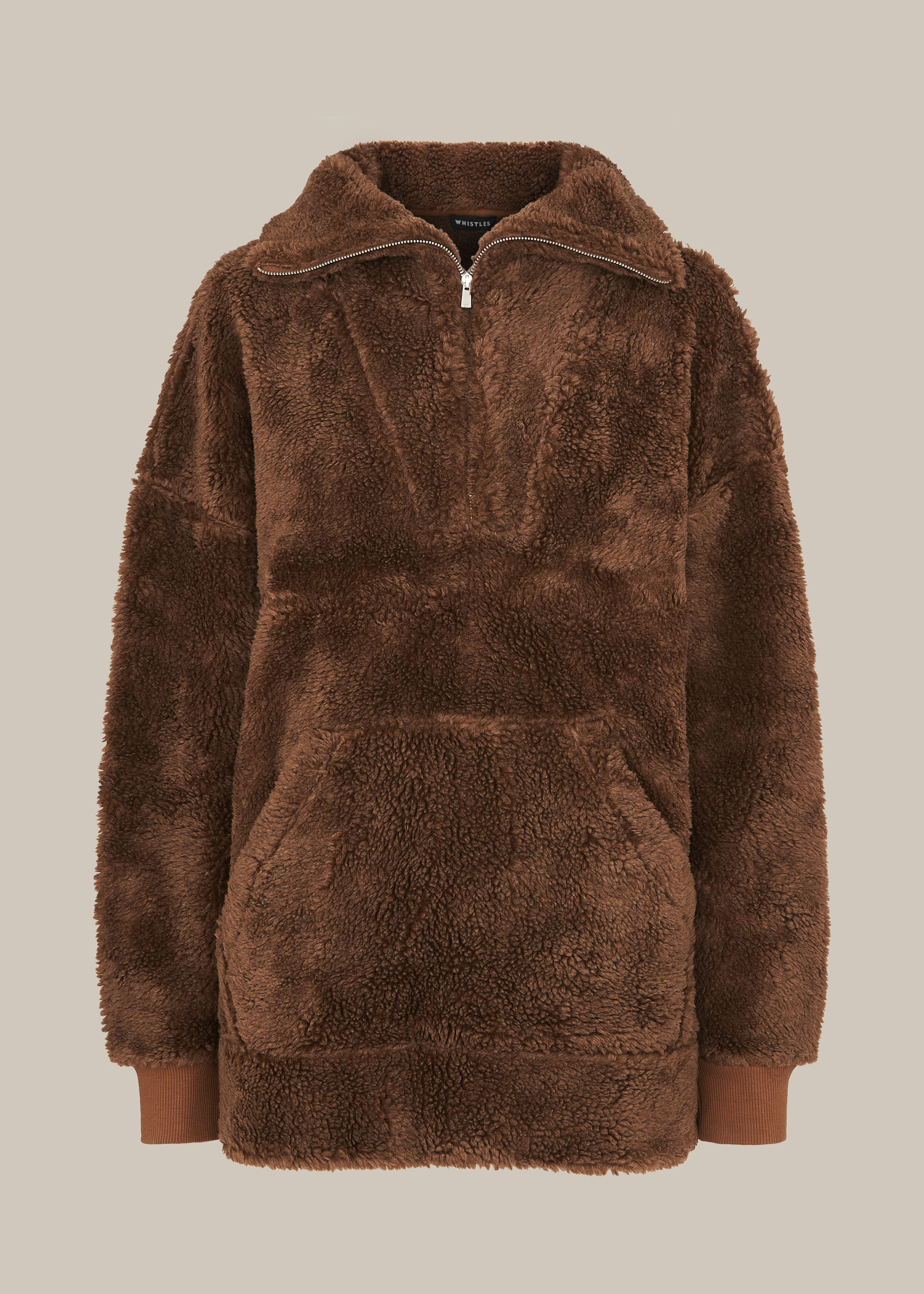 Brown Borg Half Zip Sweatshirt