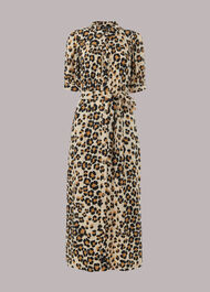 Petite Painted Leopard Midi Dress