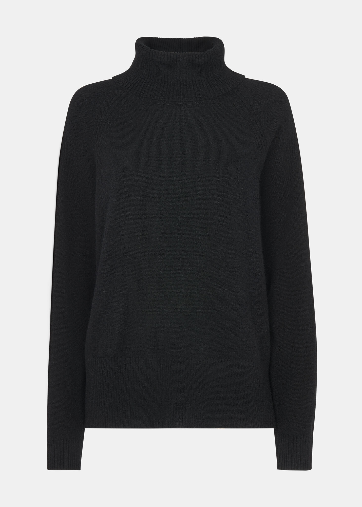 Black Cashmere Roll Neck Jumper | WHISTLES |