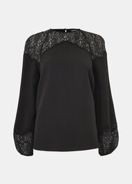 Lace Detail Satin Blouse