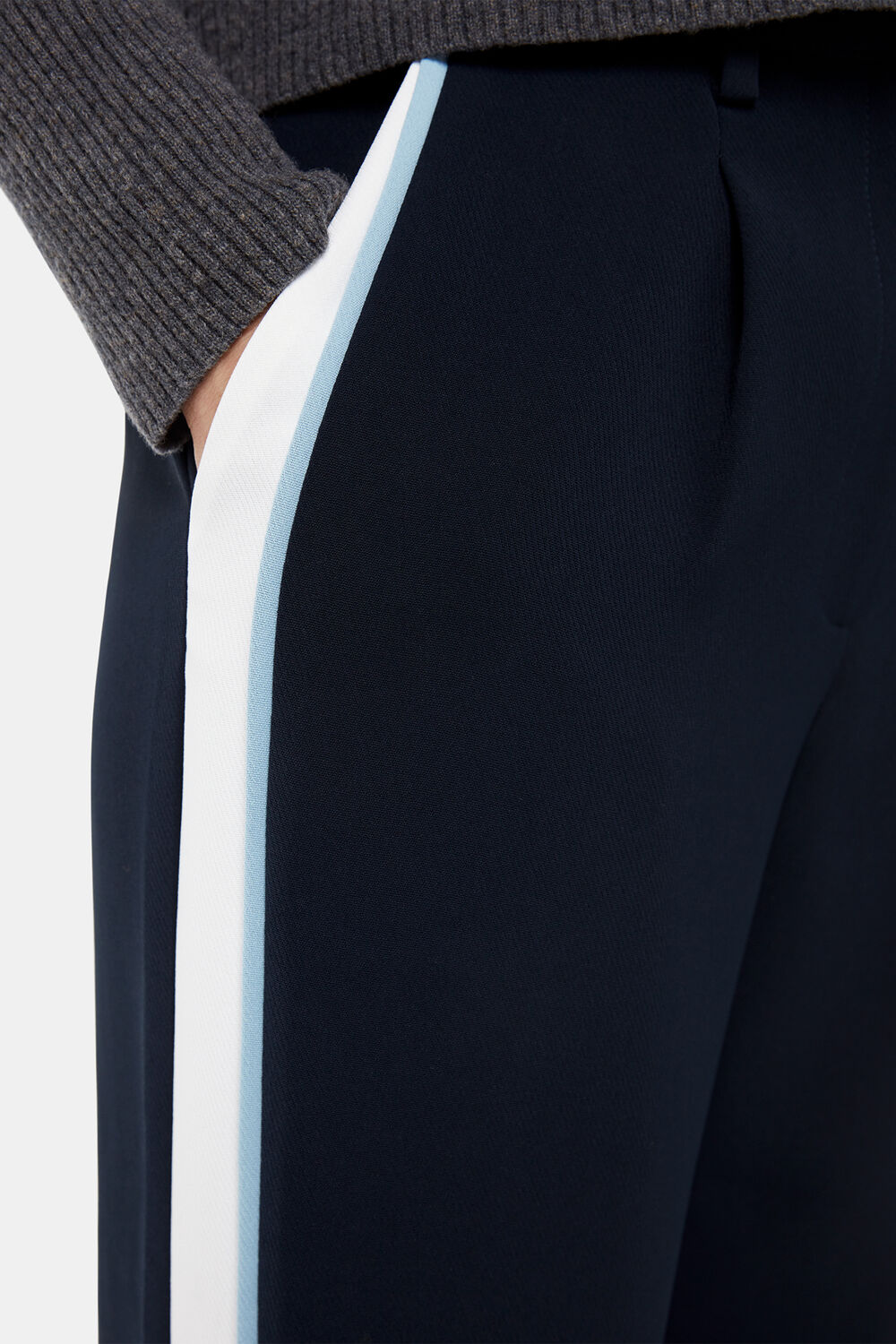 Petite Crepe Side Stripe Trouser