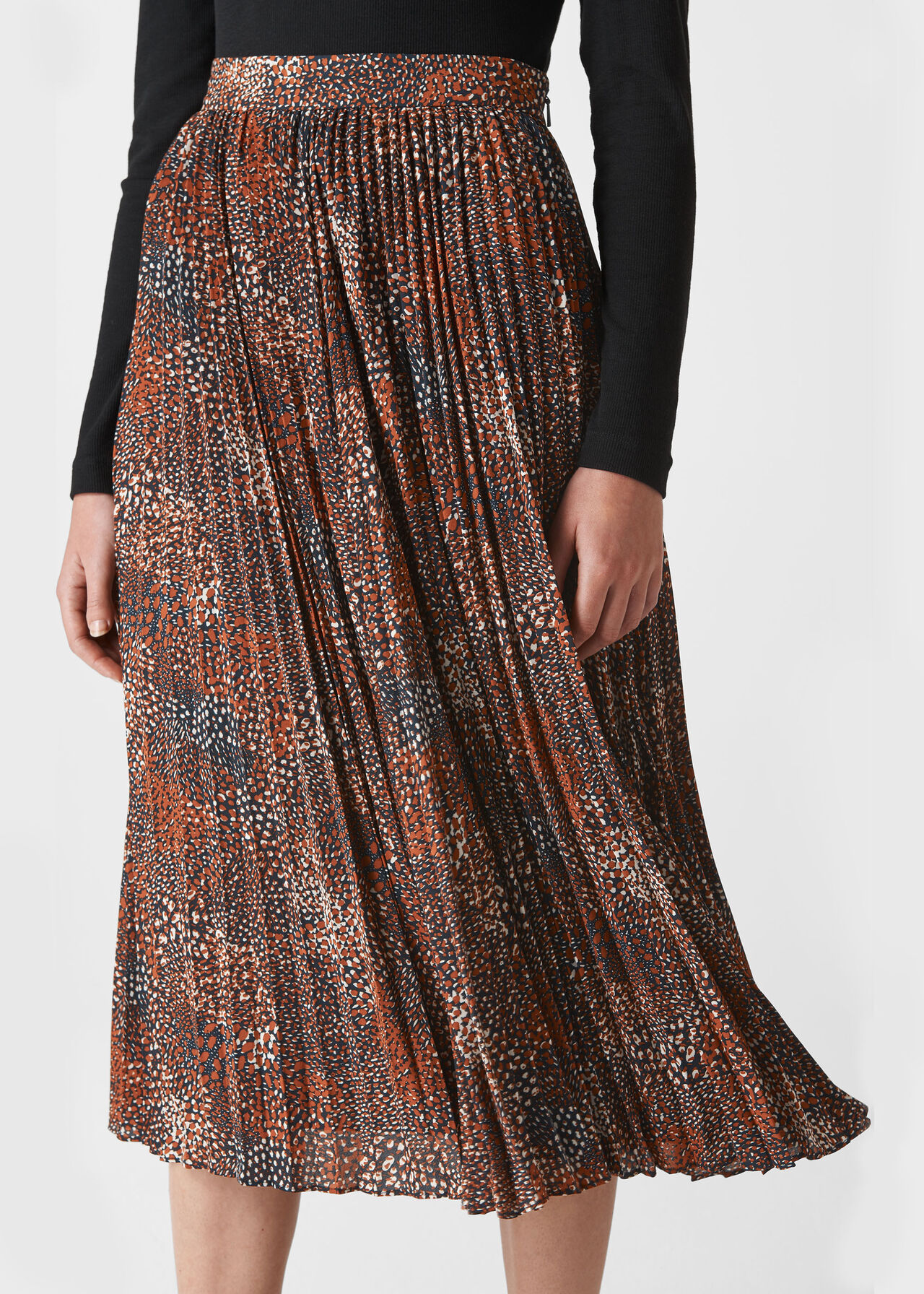 Abstract Animal Longline Skirt Brown/Multi