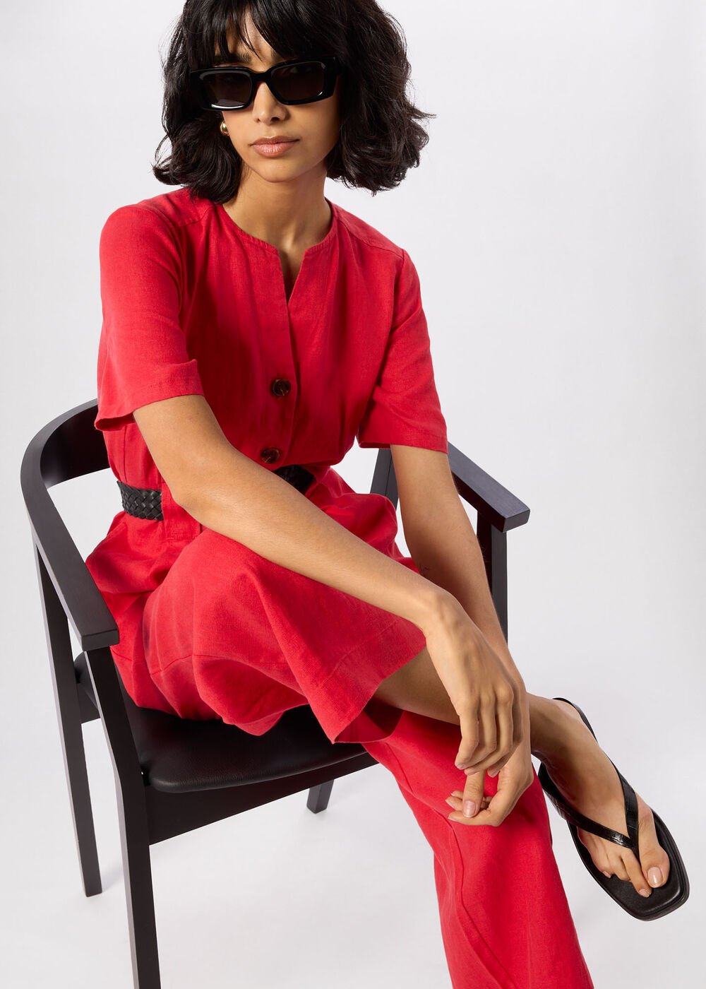 Fiona Linen Button Jumpsuit