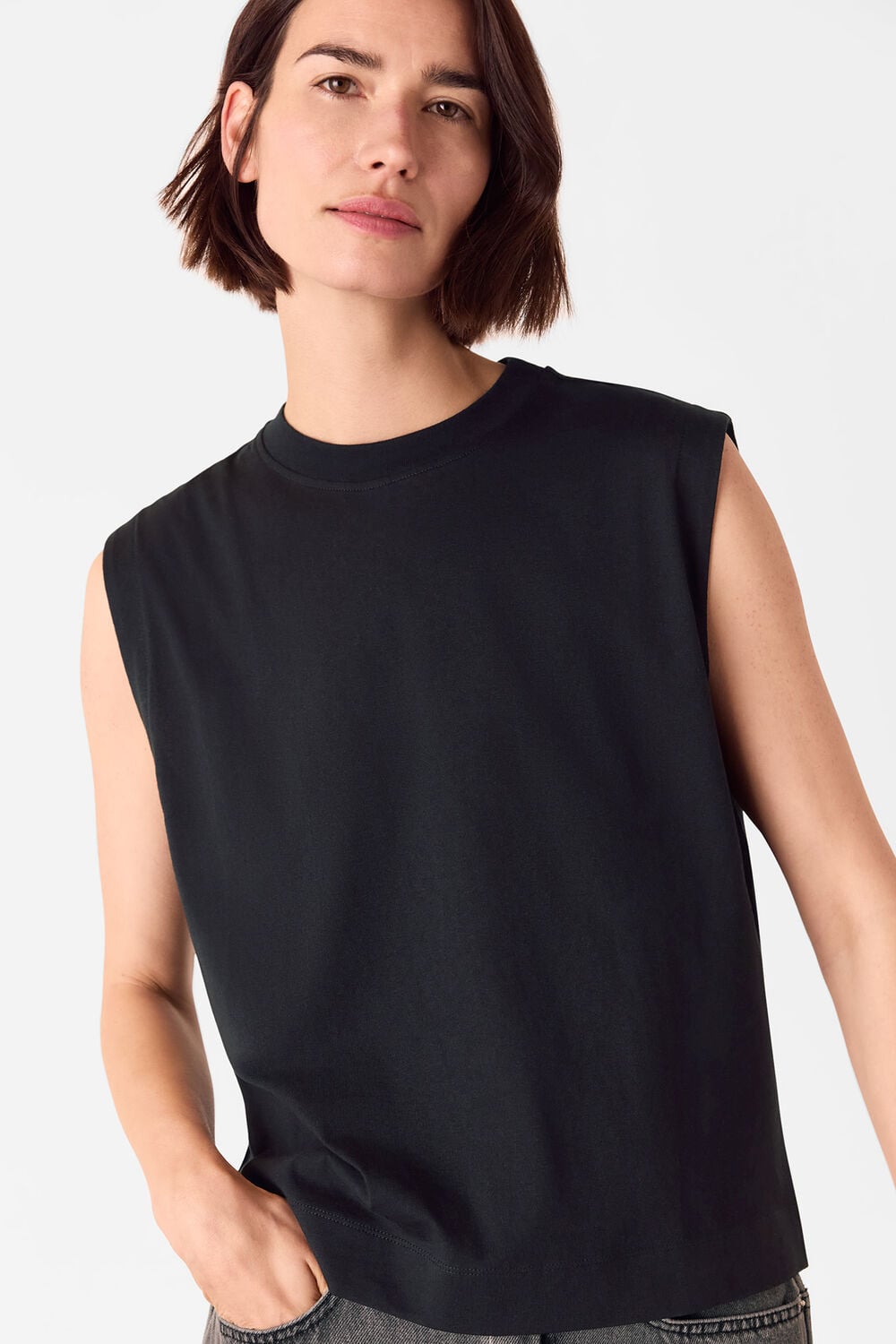 Black Edie Sleeveless Vest