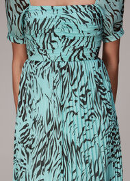 Midnight Tiger Pleated Dress