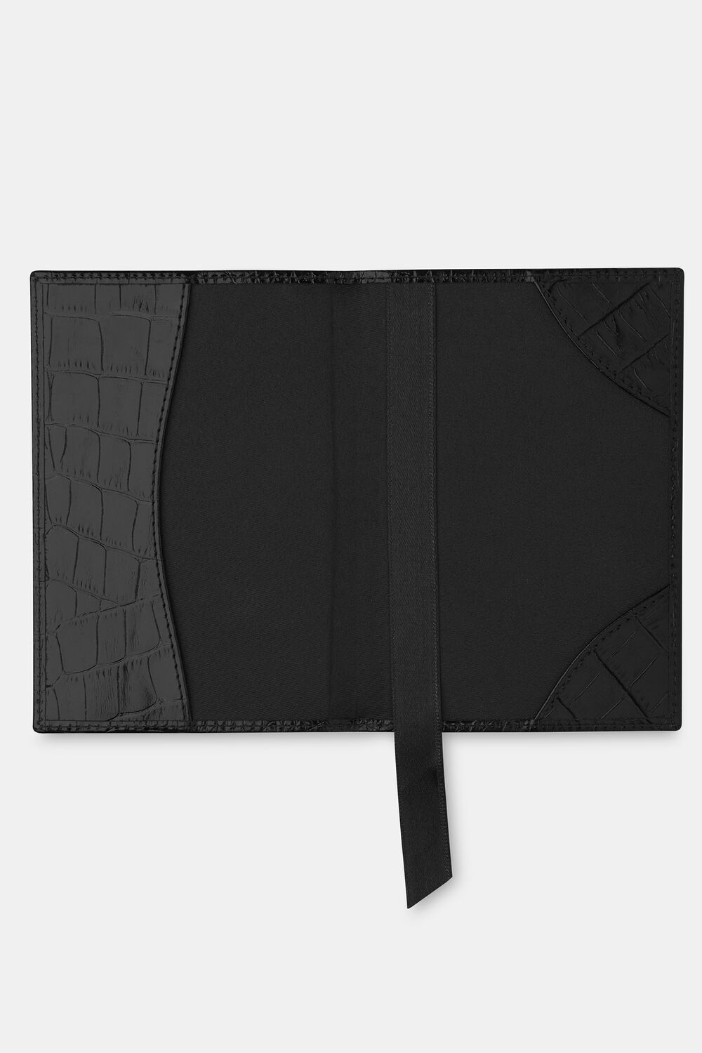 Black Shiny Croc Passport Holder
