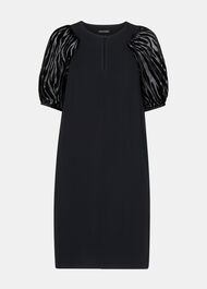 Lucy Zebra Velvet Sleeve Dress