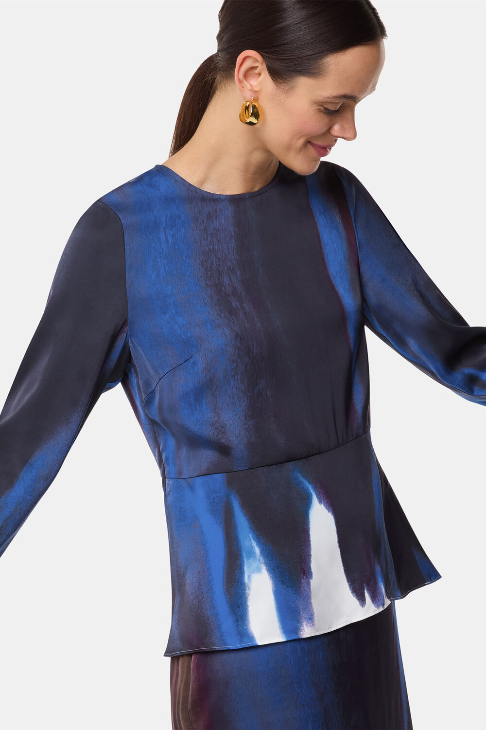 Multicolour Ice Dye Print Top