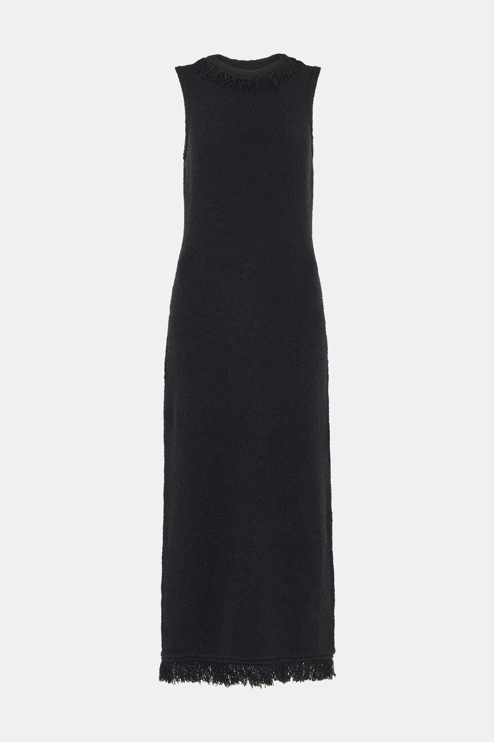 Black Fringe Detail Knitted Dress