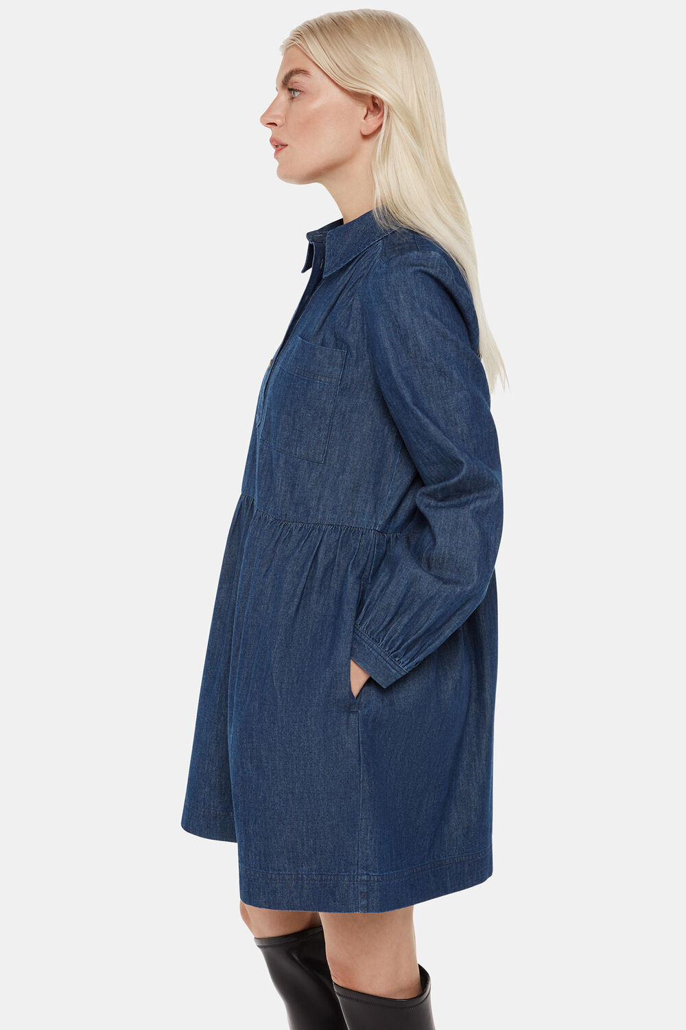 Petite Winnie Chambray Denim Dress