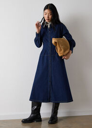 Waisted Midi Shirt Dress