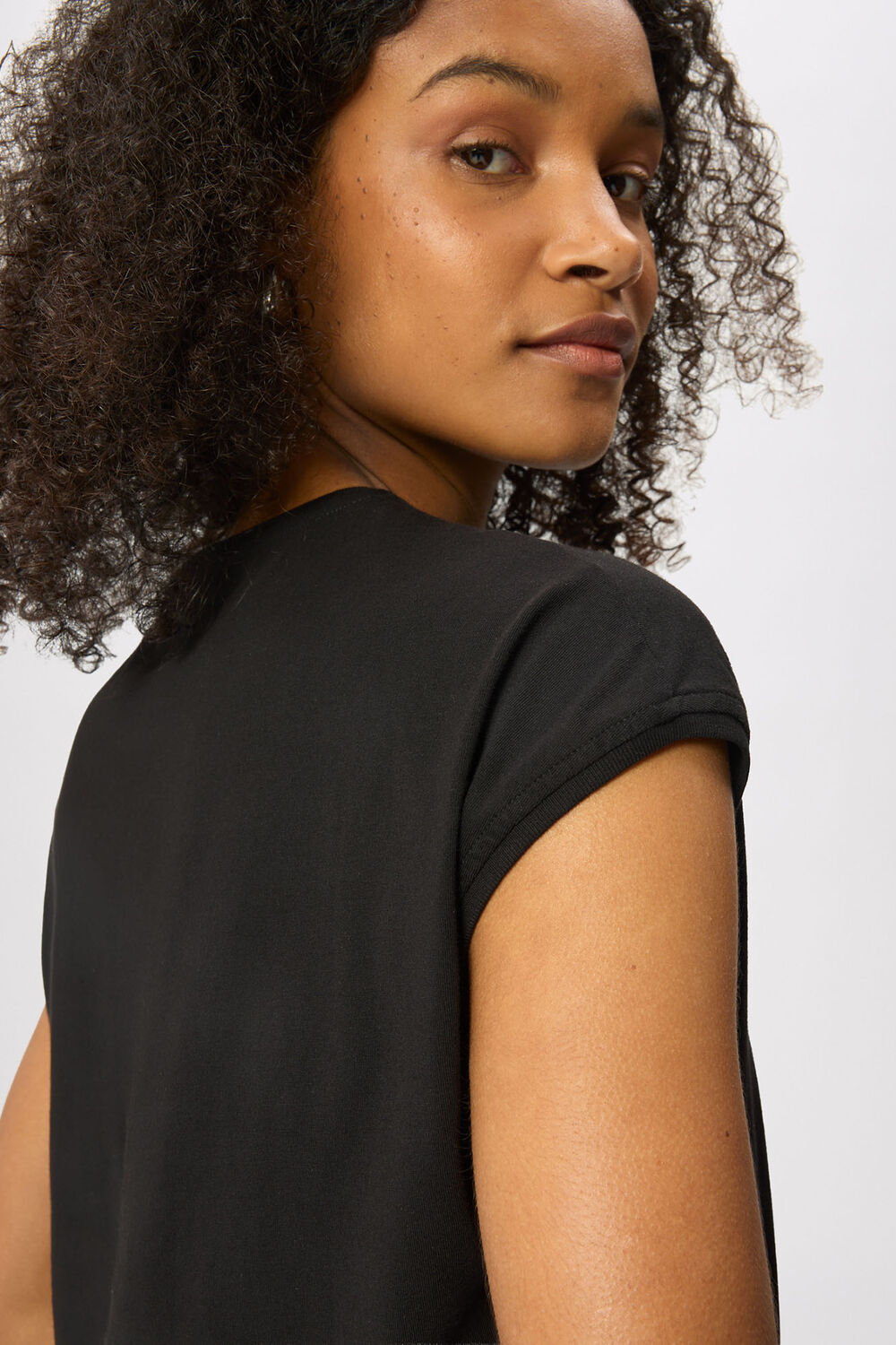 Black Cap Sleeve Tee
